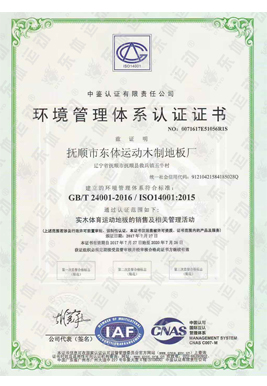 Environmental management system certification